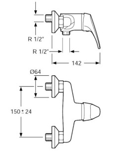 Monomando ducha Grove 2