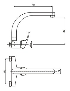 Monomando fregadero pared C/S Grove 2