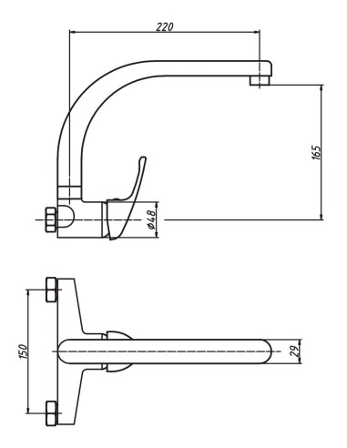 Monomando fregadero pared C/S Grove-Grifería-Eurodrill S.L.