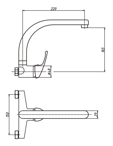 Monomando fregadero pared C/S Grove