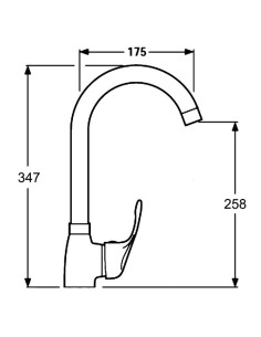 Monomando fregadero repisa C/A curvo Grove 2