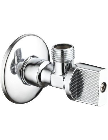 Válvula de escuadra 1/2" 3/8" anticalcárea (mando metálico)-Fontanería-Eurodrill S.L.