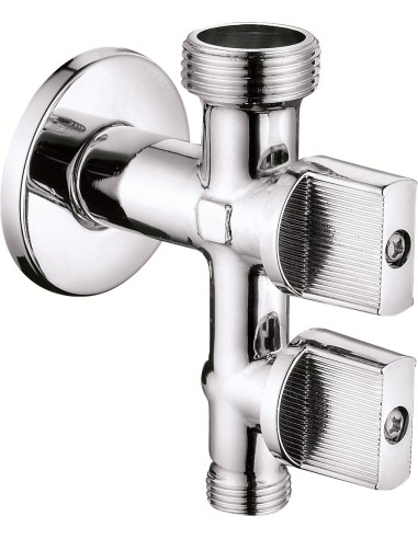 Válvula lavadora-lavabo vertical 1/2"x3/4"x3/8"-Fontanería-Eurodrill S.L.