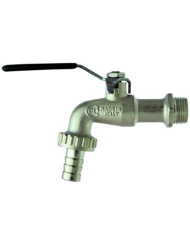 Grifo jardín racor manguera 1/2" x 3/4" maneta INOX Bugatti-Fontanería-Eurodrill S.L.