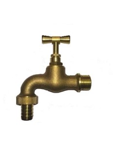 Grifo curvo racor manguera latón 1/2" x 3/4"