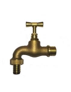 Grifo curvo racor manguera latón 3/4" x 1"