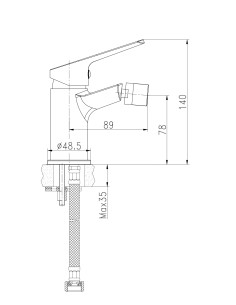 Monomando bidé Samos 2