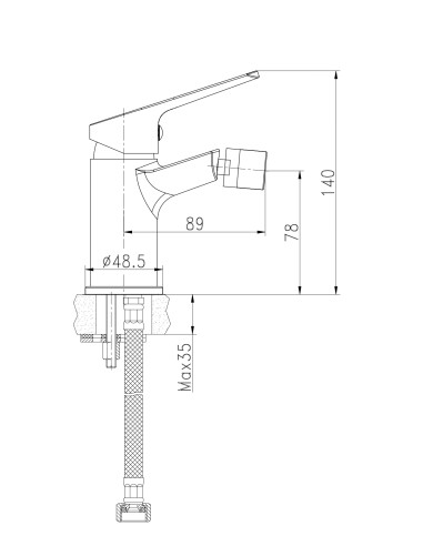 Monomando bidé Samos-Grifería-Eurodrill S.L.