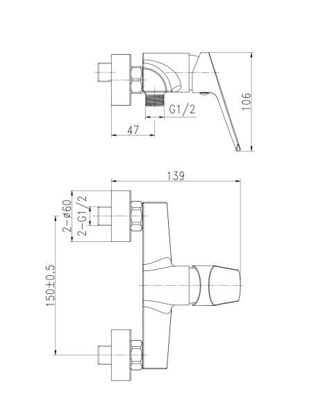 Monomando ducha Samos