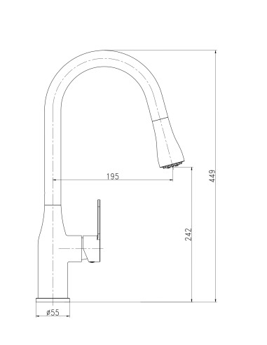 Grifo de fregadero Trazo Caño Extraíble-Grifería-Eurodrill S.L.