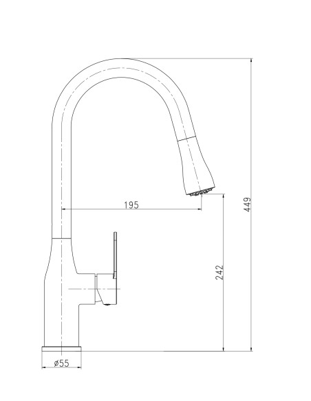 Grifo de fregadero Trazo Caño Extraíble