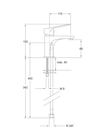 Monomando lavabo Arbo Negro-Grifería-Eurodrill S.L.
