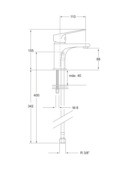 Monomando lavabo Arbo Negro