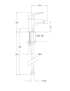 Monomando bidé Arbo 2