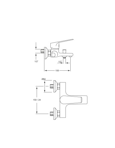 Monomando bañera Arbo Negro-Grifería-Eurodrill S.L.