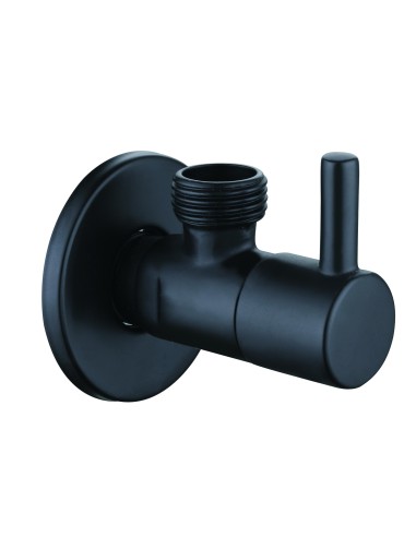 Válvula de escuadra redonda Zas negra 1/2"-3/8"-Fontanería-Eurodrill S.L.