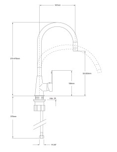 Grifo de fregadero flexible Teo 2