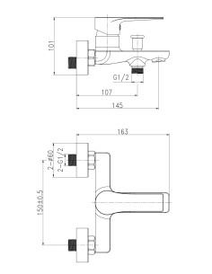 Monomando bañera Alba 2
