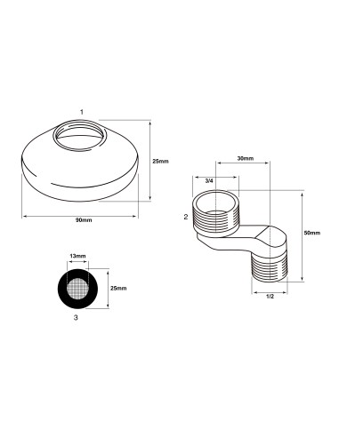 Kit excéntricas y florones grandes-Grifería-Eurodrill S.L.