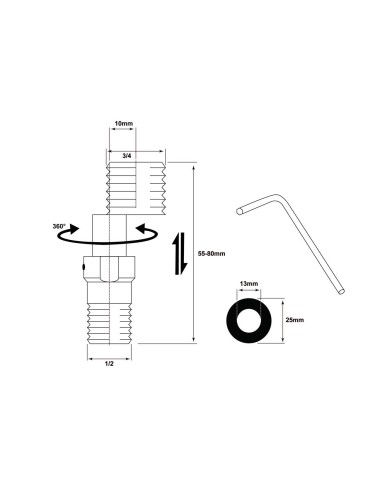 Kit excéntricas extensibles largas-Grifería-Eurodrill S.L.