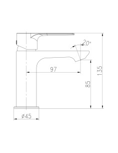 Monomando lavabo Alba 2