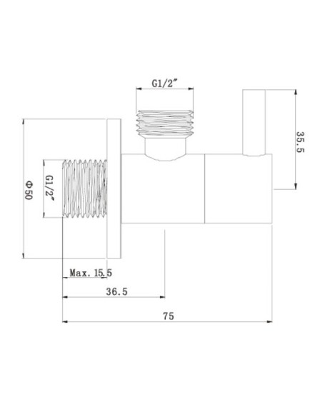 Válvula de escuadra redonda Zas 1/2"-3/8"