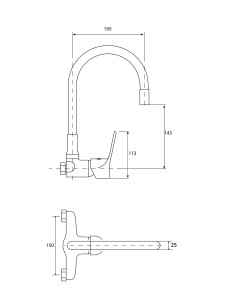 Grifo de fregadero pared flexible Meis 2