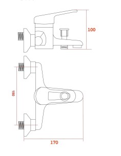 Monomando bañera Navia 2