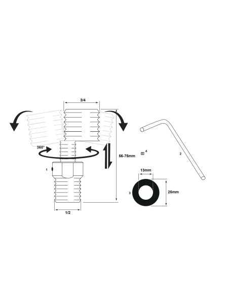 Kit excéntricas extensibles rotatorias largas