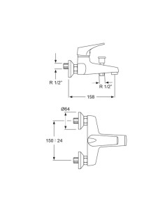 Monomando bañera Neda 2