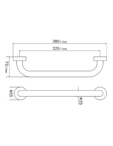 Barra 325 mm, INOX, mate, fijación inox-Accesorios de baño-Eurodrill S.L.