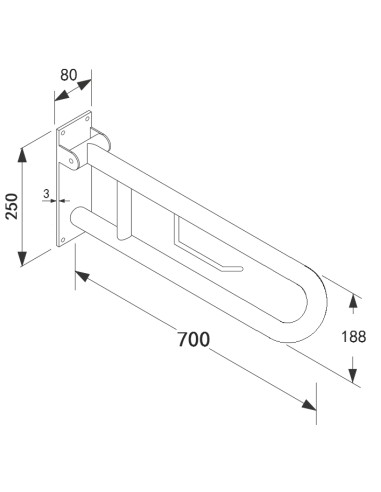 Barra abatible con portarrollos, INOX, mate-Accesorios de baño-Eurodrill S.L.