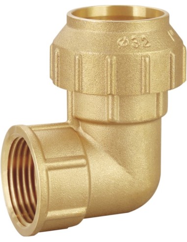Codo 90º rosca hembra latón PE 50 - 1 1/2"-Fontanería-Eurodrill S.L.