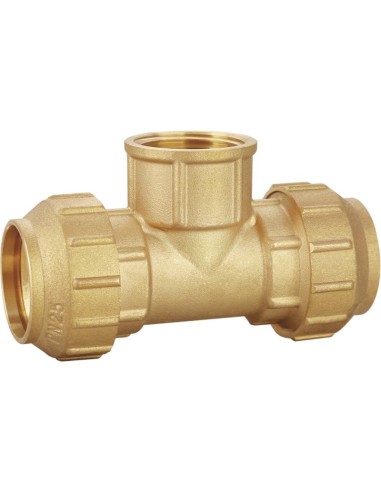 Te rosca hembra latón PE 40 - 1 1/4" - 40-Fontanería-Eurodrill S.L.