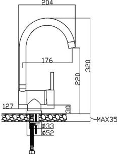 Grifo fregadero caño abatible 2