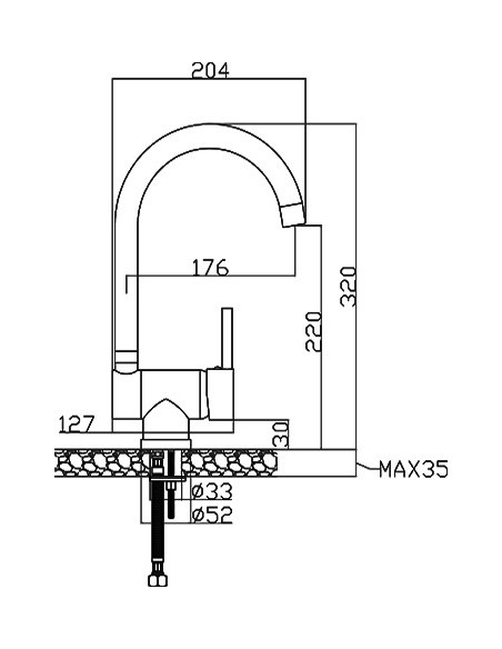 Grifo fregadero caño abatible