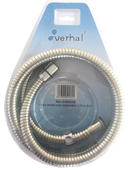 Flexo ducha INOX extensible 1,70 - 2,20 m (blíster)